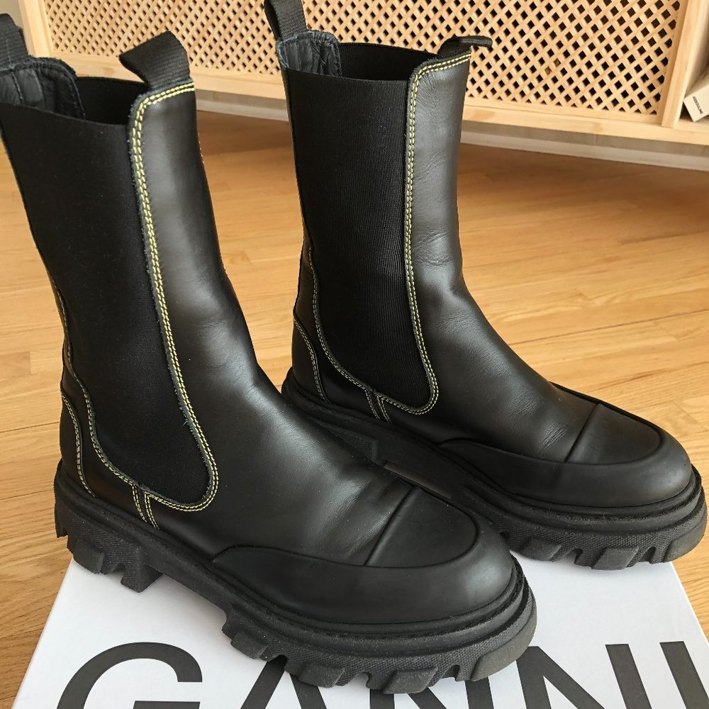 GANNI Women's Chunky leather Chelsea boots